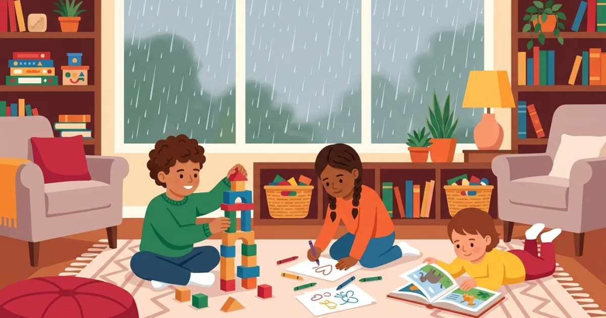 Juegos tranquilos para chicos en casa cuando afuera llueve