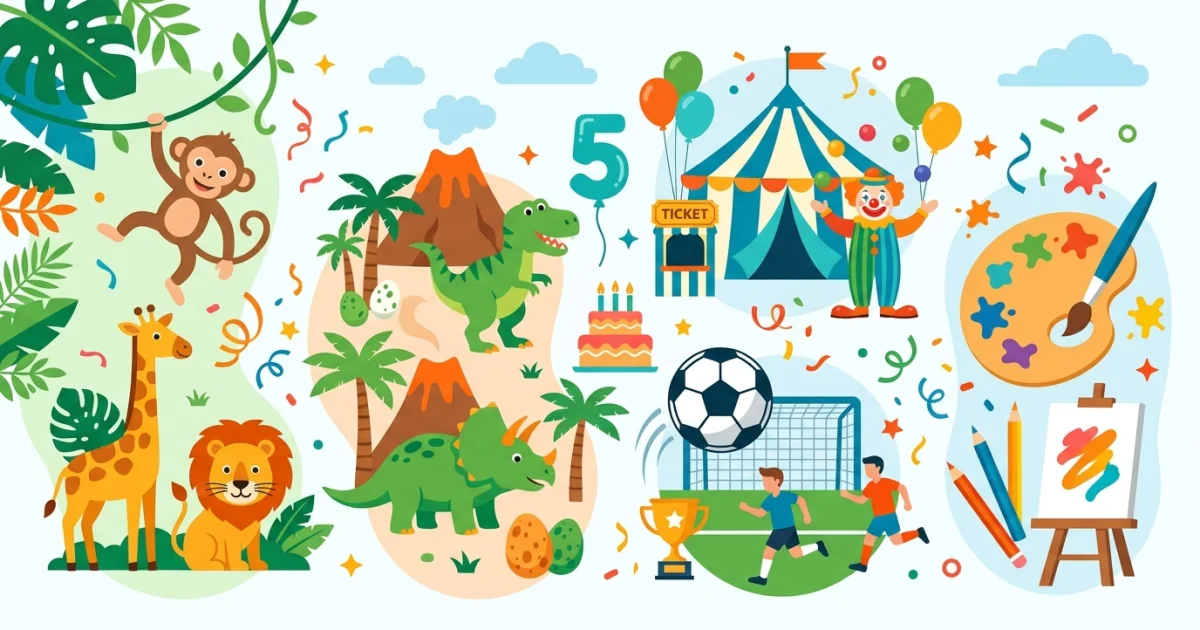 Ideas de cumpleaños infantiles por temática: selva, dinosaurios, circo, arte y fútbol